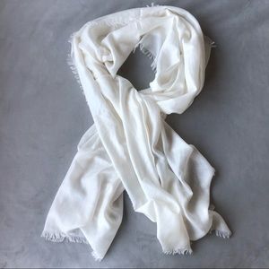 Ivory Scarf ~ 28” x 80” With 1” Fringe
